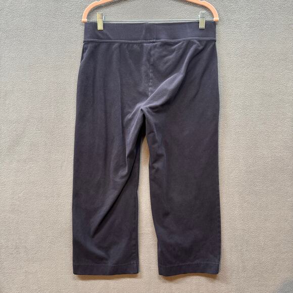 Lands End Starfish Crop Pants Womens M 10-12 Black Casual Lounge Comfy - Picture 2 of 13